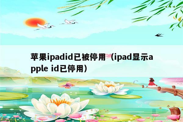 苹果ipadid已被停用（ipad显示apple id已停用）