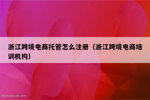 浙江跨境电商托管怎么注册（浙江跨境电商培训机构）