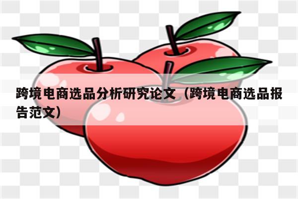 跨境电商选品分析研究论文（跨境电商选品报告范文）