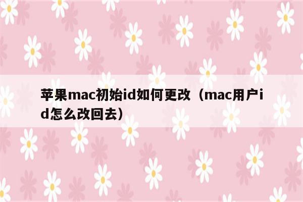 苹果mac初始id如何更改（mac用户id怎么改回去）