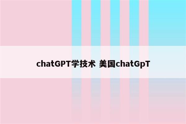 chatGPT学技术 美国chatGpT