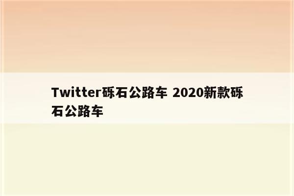 Twitter砾石公路车 2020新款砾石公路车