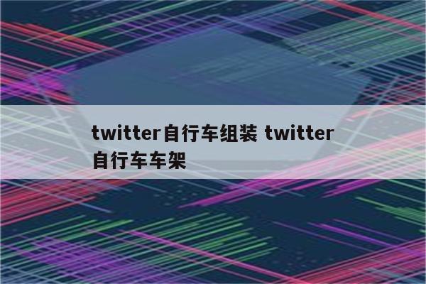 twitter自行车组装 twitter自行车车架