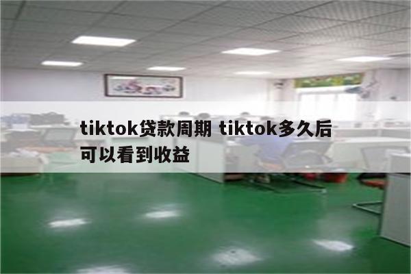 tiktok贷款周期 tiktok多久后可以看到收益