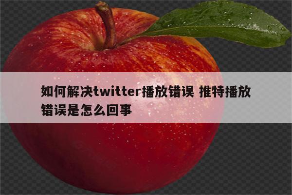 如何解决twitter播放错误 推特播放错误是怎么回事