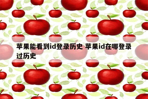 苹果能看到id登录历史 苹果id在哪登录过历史