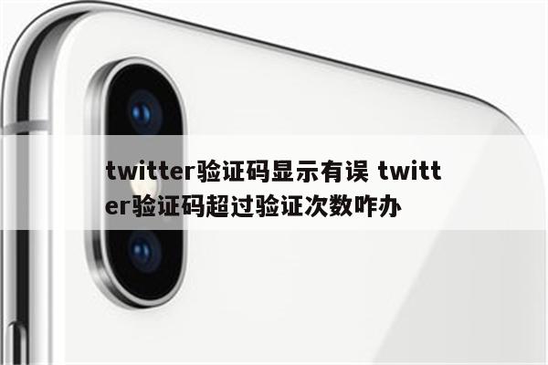 twitter验证码显示有误 twitter验证码超过验证次数咋办