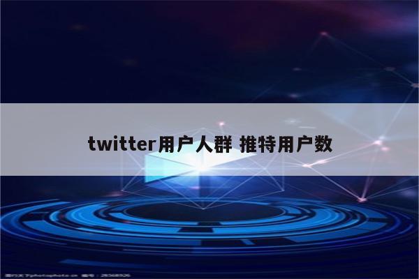 twitter用户人群 推特用户数