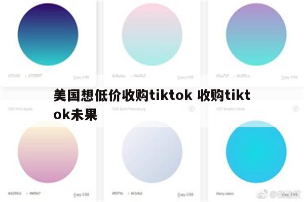 美国想低价收购tiktok 收购tiktok未果