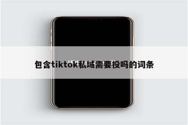 包含tiktok私域需要投吗的词条