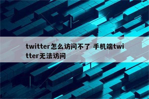 twitter怎么访问不了 手机端twitter无法访问