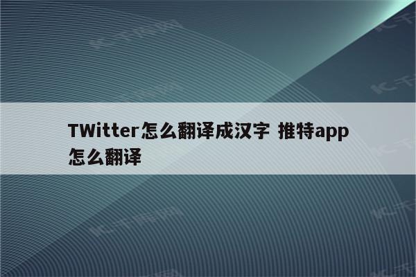 TWitter怎么翻译成汉字 推特app怎么翻译