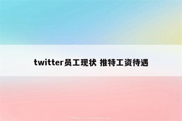 twitter员工现状 推特工资待遇