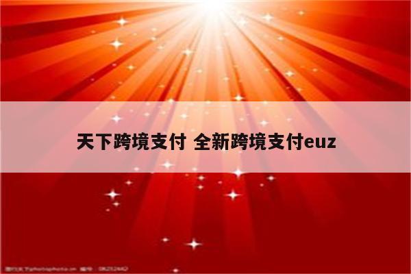 天下跨境支付 全新跨境支付euz