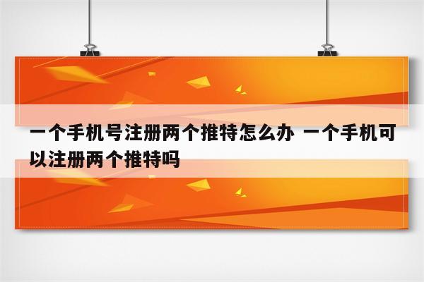 一个手机号注册两个推特怎么办 一个手机可以注册两个推特吗