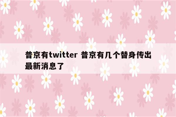 普京有twitter 普京有几个替身传出最新消息了