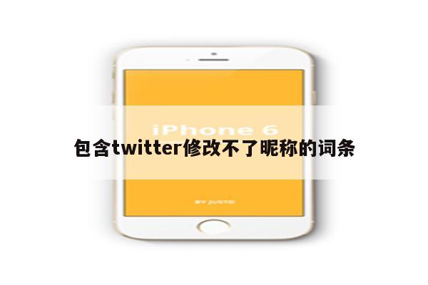 包含twitter修改不了昵称的词条