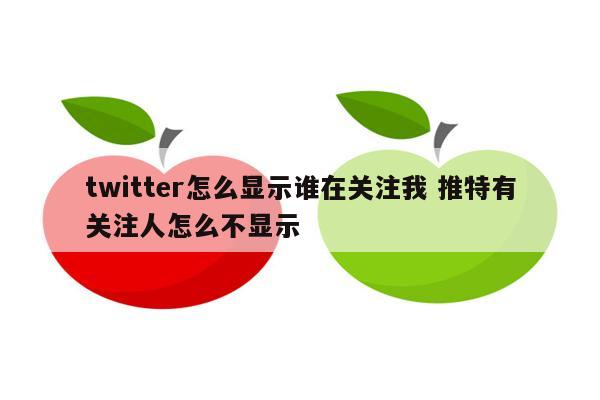 twitter怎么显示谁在关注我 推特有关注人怎么不显示