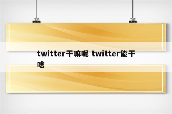 twitter干嘛呢 twitter能干啥