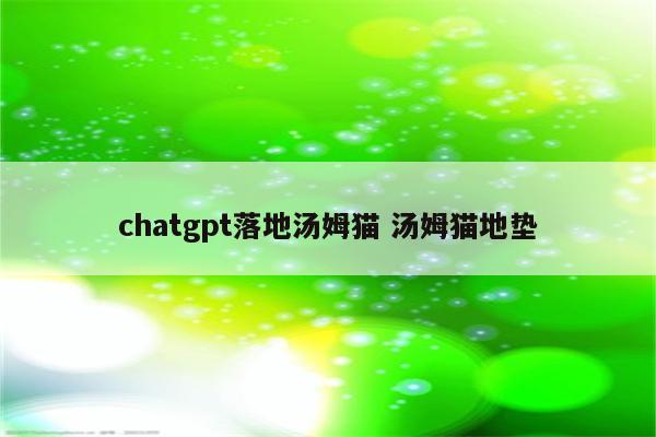 chatgpt落地汤姆猫 汤姆猫地垫