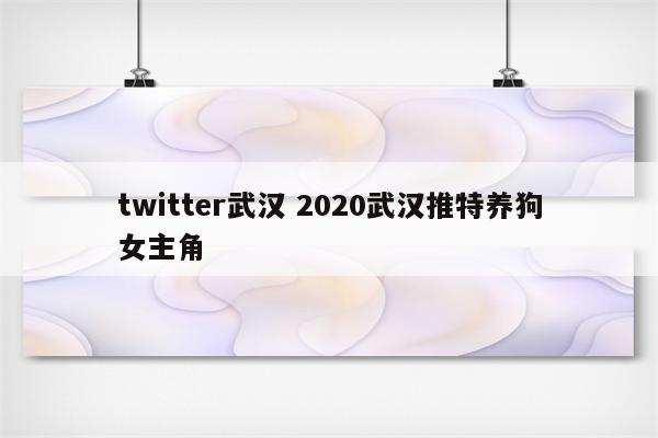 twitter武汉 2020武汉推特养狗女主角