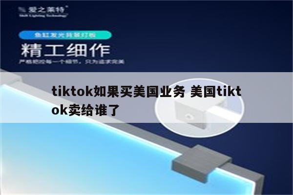 tiktok如果买美国业务 美国tiktok卖给谁了