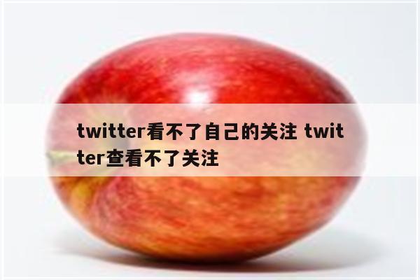 twitter看不了自己的关注 twitter查看不了关注