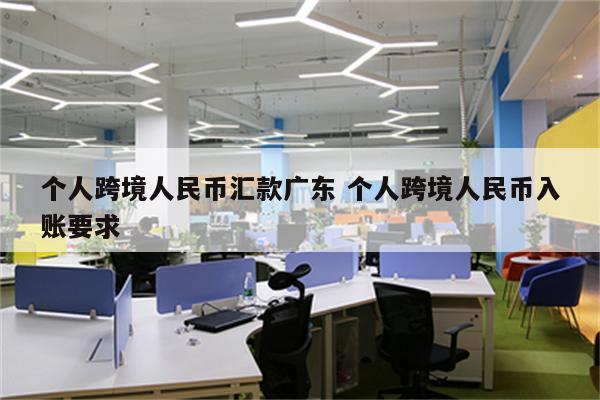 个人跨境人民币汇款广东 个人跨境人民币入账要求