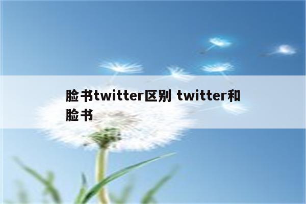 脸书twitter区别 twitter和脸书