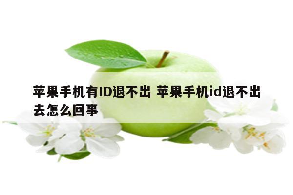 苹果手机有ID退不出 苹果手机id退不出去怎么回事