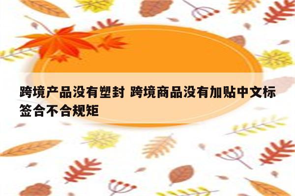 跨境产品没有塑封 跨境商品没有加贴中文标签合不合规矩