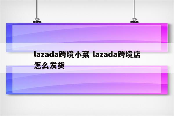 lazada跨境小菜 lazada跨境店怎么发货