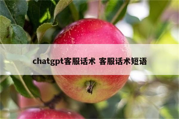 chatgpt客服话术 客服话术短语