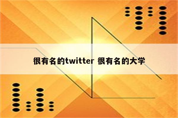 很有名的twitter 很有名的大学