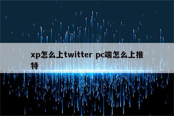 xp怎么上twitter pc端怎么上推特