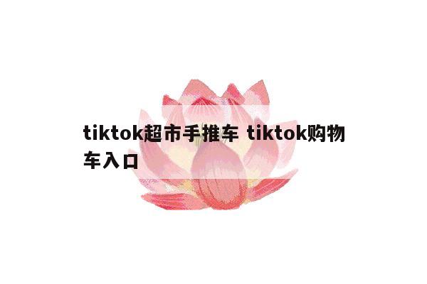 tiktok超市手推车 tiktok购物车入口