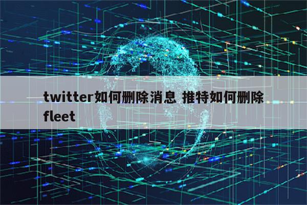 twitter如何删除消息 推特如何删除fleet