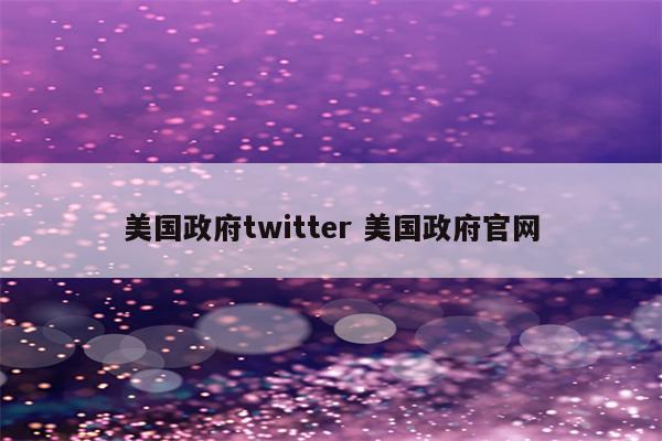 美国政府twitter 美国政府官网