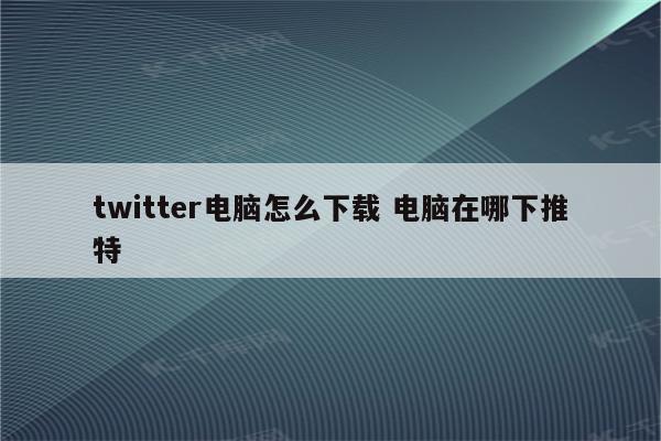 twitter电脑怎么下载 电脑在哪下推特