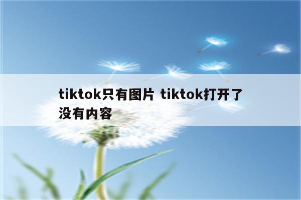 tiktok只有图片 tiktok打开了没有内容