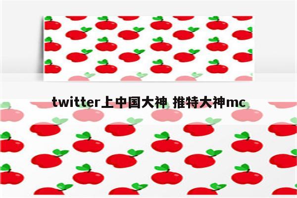 twitter上中国大神 推特大神mc