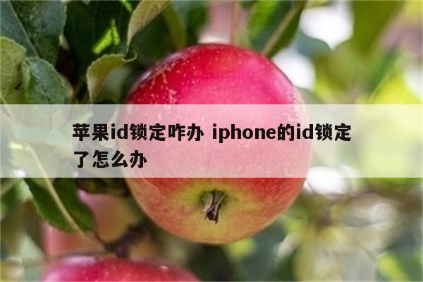 苹果id锁定咋办 iphone的id锁定了怎么办