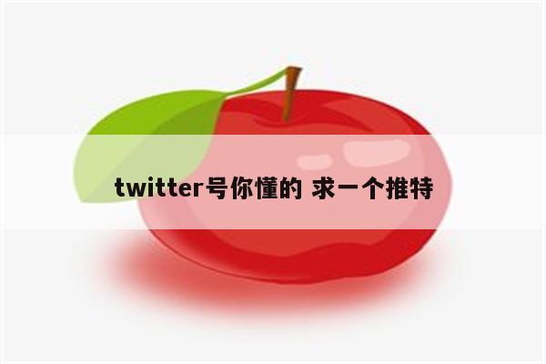 twitter号你懂的 求一个推特