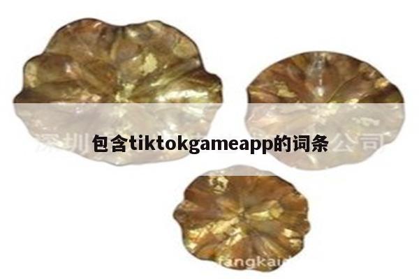 包含tiktokgameapp的词条