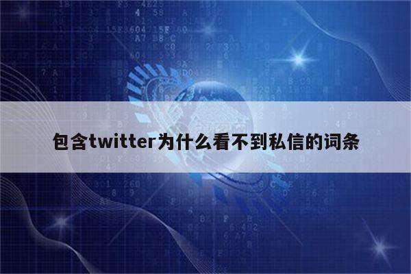 包含twitter为什么看不到私信的词条