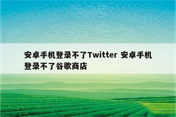 安卓手机登录不了Twitter 安卓手机登录不了谷歌商店