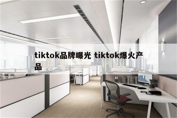 tiktok品牌曝光 tiktok爆火产品