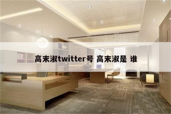 高末淑twitter号 高末淑是 谁