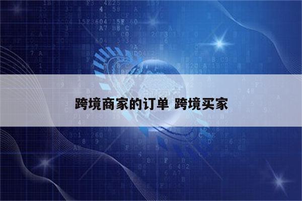 跨境商家的订单 跨境买家