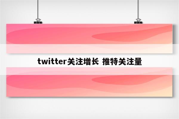 twitter关注增长 推特关注量